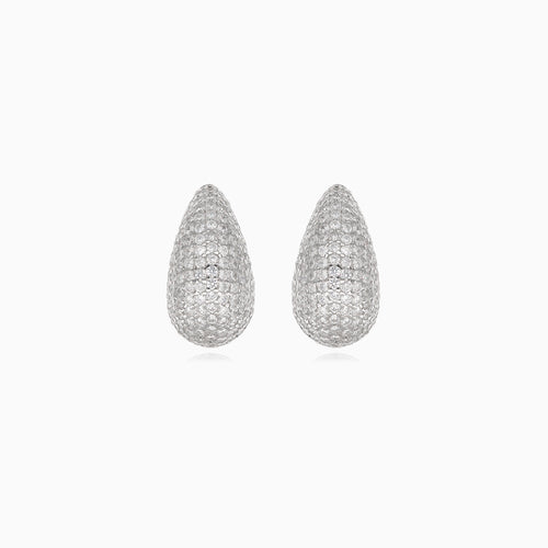 Sterling silver cubic zirconia teardrop studs