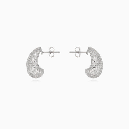 Sterling silver cubic zirconia teardrop studs