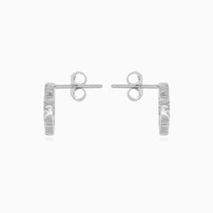 Sterling-Silber-Kleeblatt-Ohrstecker mit Zirkonia