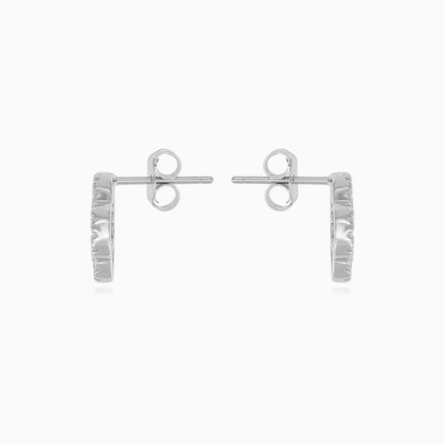 Sterling-Silber-Kleeblatt-Ohrstecker mit Zirkonia