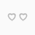 Sterling Silber Herz Ohrstecker mit Zirkonia