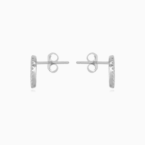Sterling Silber Herz Ohrstecker mit Zirkonia