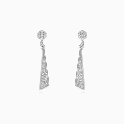 Damen Dreieck Ohrringe aus Silber mit Zirkonia