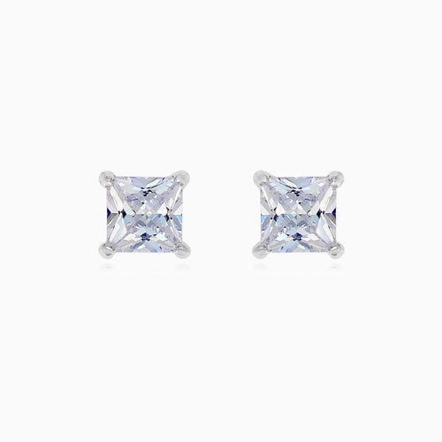 Unisex-Ohrstecker aus Sterlingsilber mit Princess-Schliff