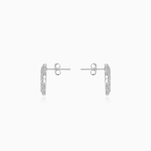 Pendientes de botón de trébol con ágata verde en plata de ley