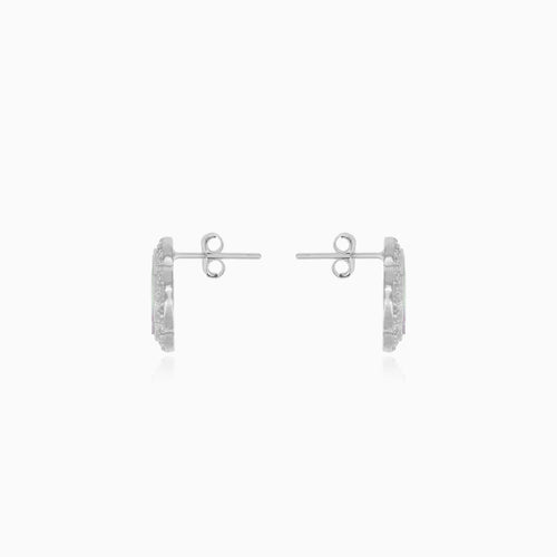 Halo-Sterlingsilber-Kleeblatt-Perlen-Ohrstecker