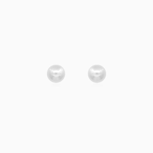 Classic Silver Pearl Stud Earrings