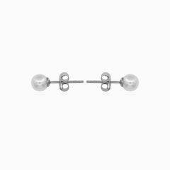 Classic Silver Pearl Stud Earrings