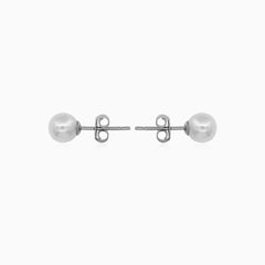 Classic Silver Pearl Stud Earrings