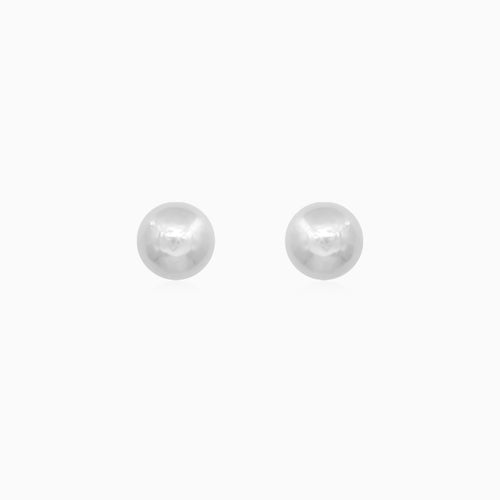 Classic Silver Pearl Stud Earrings