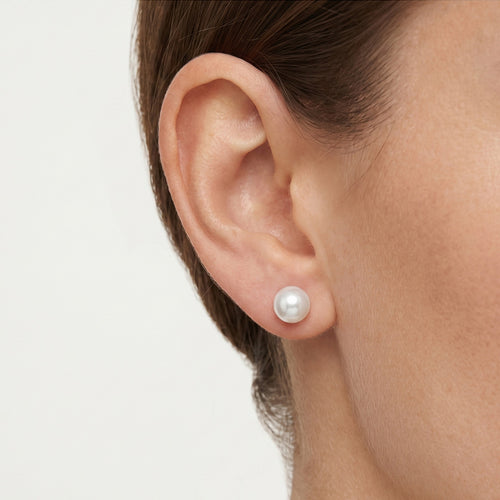 Classic Silver Pearl Stud Earrings