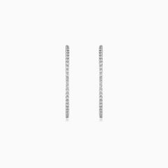 Sterling Silver Zirconia Hoop Earrings
