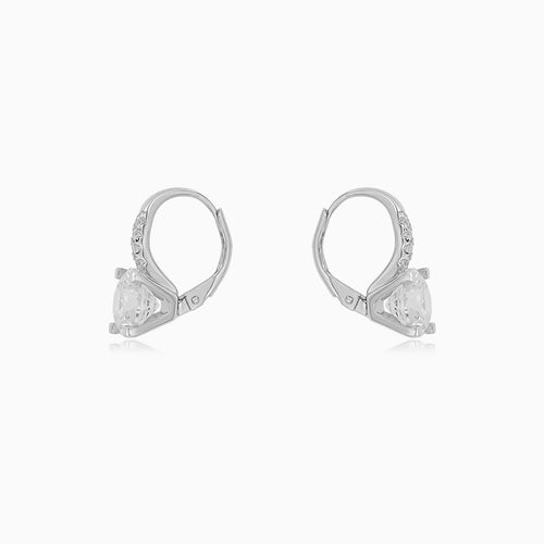 Sterling Silver Round Cubic Zirconia Drop Earrings