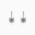 Sterling Silver Round Cubic Zirconia Drop Earrings