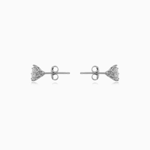 Sterling Silver Round Cut Cubic Zirconia Stud Earrings