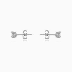 Sterling Silver Round Cubic Zirconia Stud Earrings