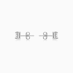 Sterling Silver Princess Cut Cubic Zirconia Stud Earrings