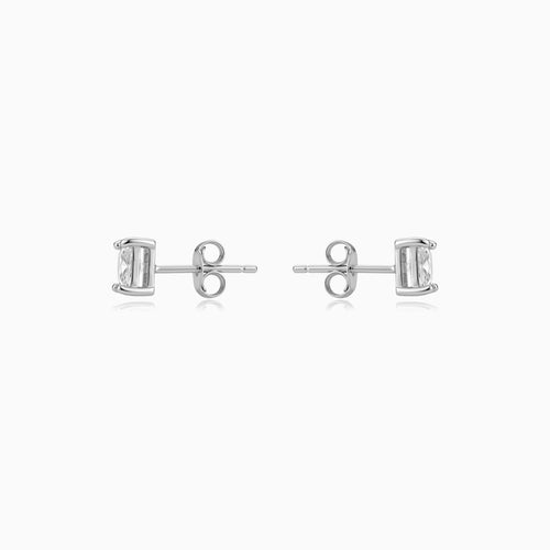 Sterling Silver Princess Cut Cubic Zirconia Stud Earrings