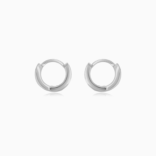 Sterling Silver Princess Cut Huggie Earrings