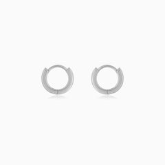 Sterling Silver Channel Set Hoop Earrings