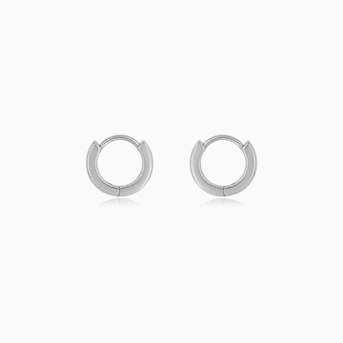 Sterling Silver Channel Set Hoop Earrings