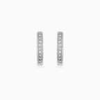 Sterling Silver Pavé Hoop Earrings