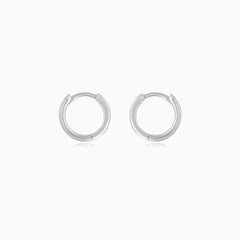 Sterling Silver Pavé Hoop Earrings