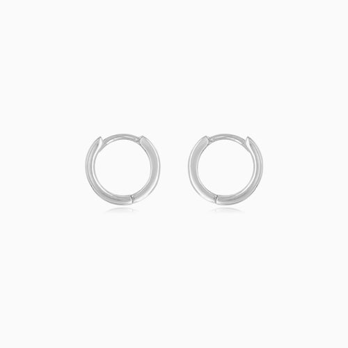 Sterling Silver Pavé Hoop Earrings