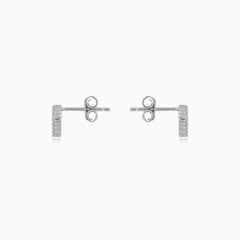 Sterling Silver Heart Cubic Zirconia Stud Earrings