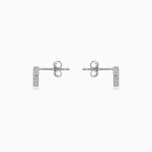 Sterling Silver Heart Cubic Zirconia Stud Earrings