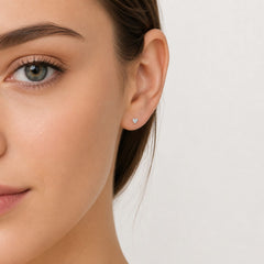Sterling Silver Heart Stud Earrings
