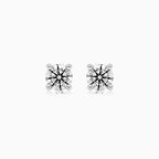 Sterling Silver Round Solitaire Stud Earrings