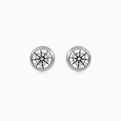 Sterling Silver Bezel-Set Cubic Zirconia Stud Earrings