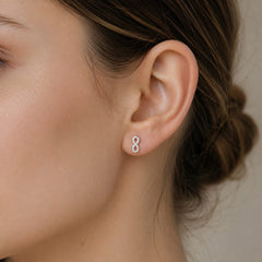 Sterling Silver Bezel-Set Infinity Stud Earrings