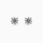 Sterling Silver Round Cubic Zirconia Solitaire Stud Earrings