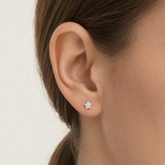 Sterling Silver Star Stud Earrings