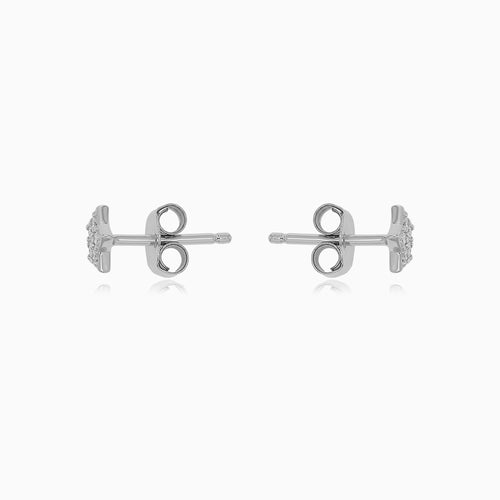 Sterling Silver Cubic Zirconia Star Stud Earrings