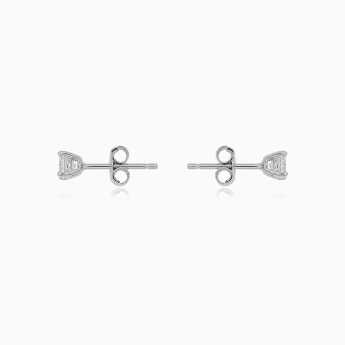 Sterling Silver Round Cubic Zirconia Stud Earrings