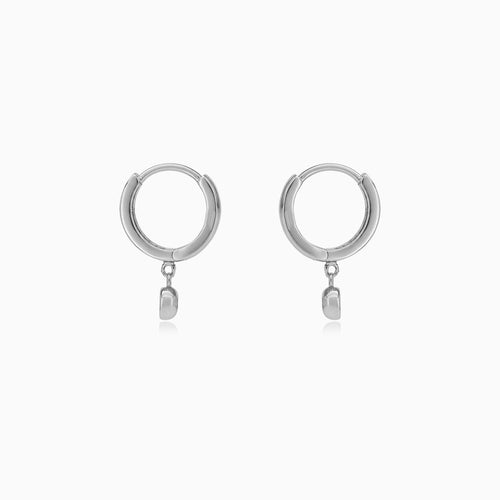Sterling Silver Bezel Zirconia Drop Earrings