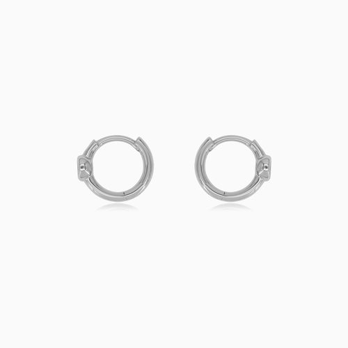Sterling Silver Bezel Set Hoop Earrings