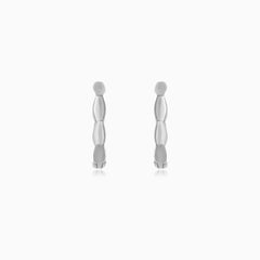 Sterling Silver Bamboo Hoop Earrings
