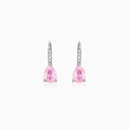 Sterling Silver Pink Quartz Drop Earrings