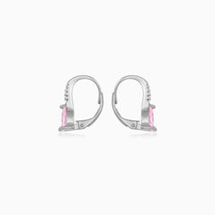 Sterling Silver Pink Quartz Drop Earrings