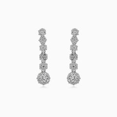 Sterling Silver Prong Set Drop Earrings