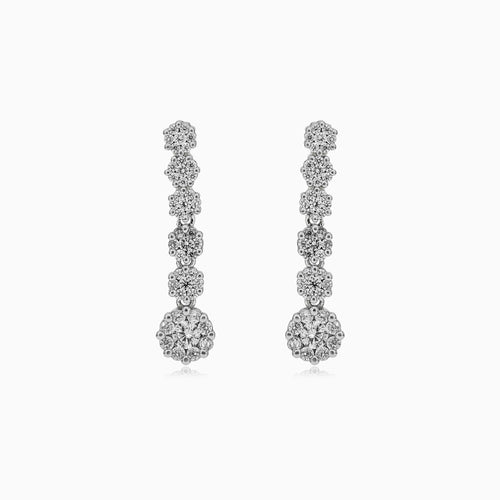 Sterling Silver Prong Set Drop Earrings