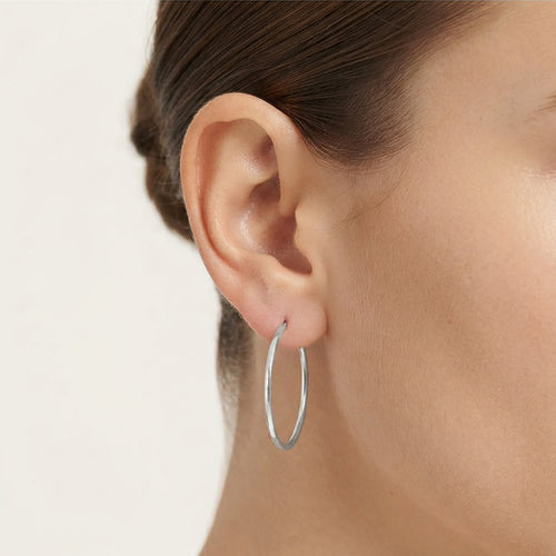 Textured Sterling Silver Hoop Earrings