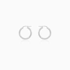 Sterling Silver Hoop Earrings with Shimmering Texture