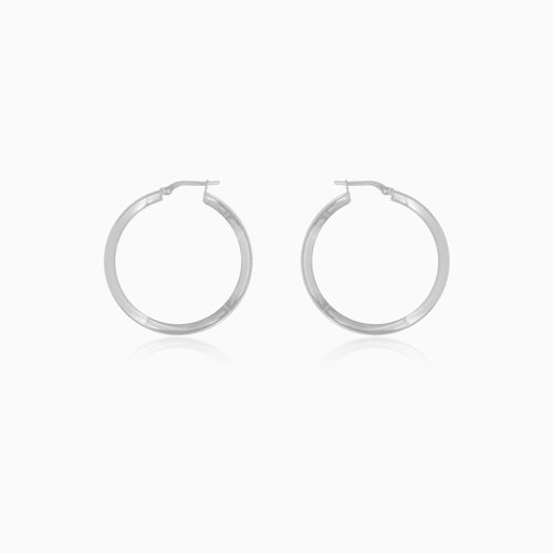 Smooth Sterling Silver Hoop Earrings