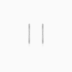 Sterling Silver Hoop Earrings with Shimmering Texture