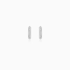 Sterling Silver Hoop Earrings with a Rounded Profile